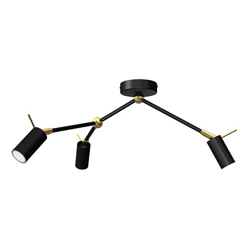 Foco IRIS 3xGU10/MR11/40W/230V preto/dourado