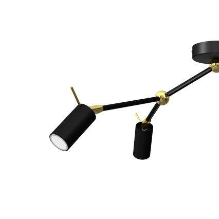 Foco IRIS 3xGU10/MR11/40W/230V preto/dourado