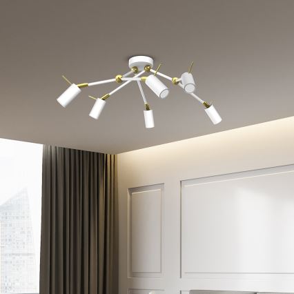 Foco IRIS 6xGU10/MR11/40W/230V branco/dourado