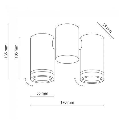 Foco JET CONJUNTO 2xGU10/10W/230V branco