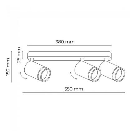 Foco JET CONJUNTO 3xGU10/10W/230V branco