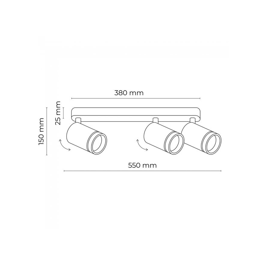 Foco JET CONJUNTO 3xGU10/10W/230V branco