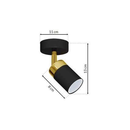Foco JOKER 1xGU10/25W/230V preto/dourado