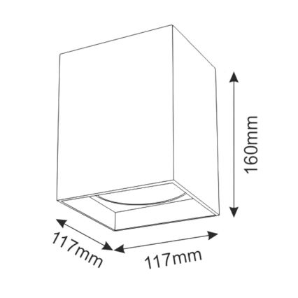 Foco JUPITER 1xE27/20W/230V 11,7x11,7 cm preto