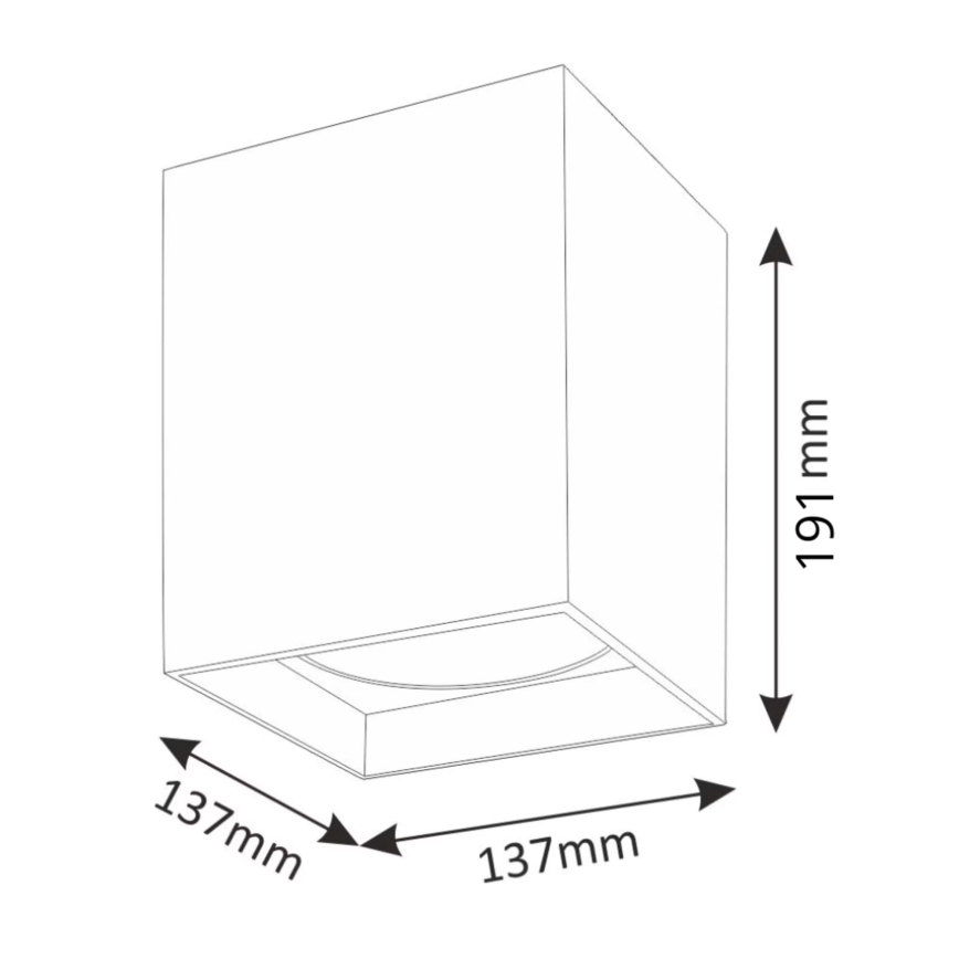 Foco JUPITER 1xE27/20W/230V 13,7x13,7 cm preto