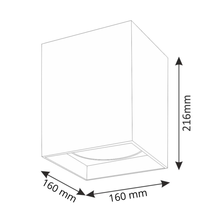 Foco JUPITER 1xE27/20W/230V 16x16 cm preto