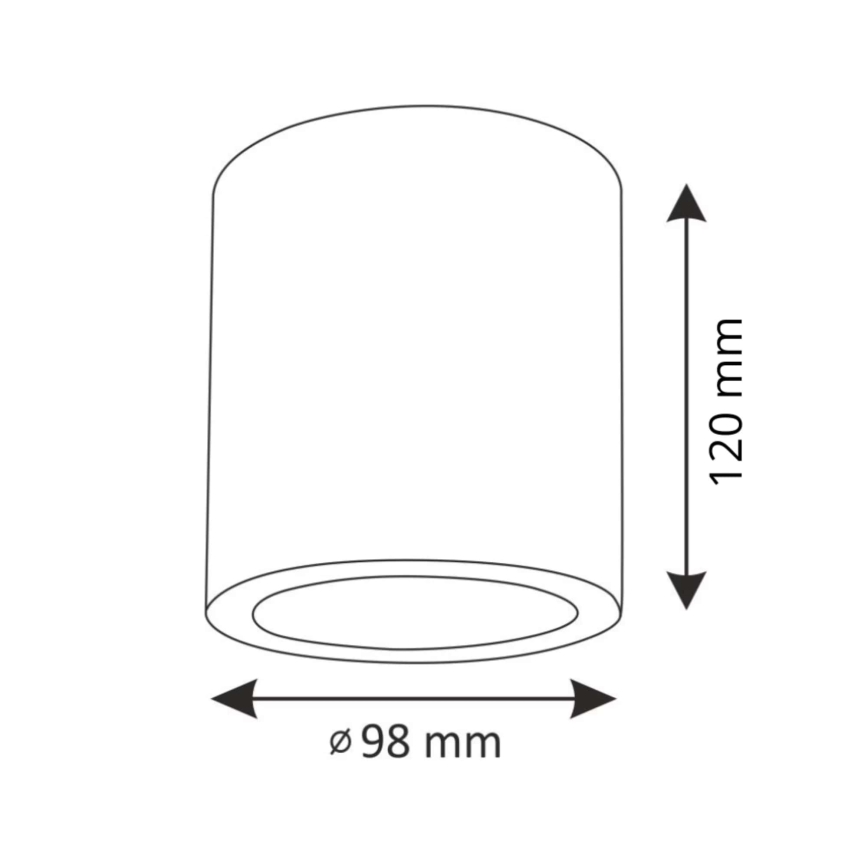 Foco JUPITER 1xE27/20W/230V diâmetro 9,8 cm cinzento