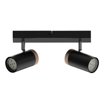 Foco LAGOS 2xGU10/15W/230V preto/castanho
