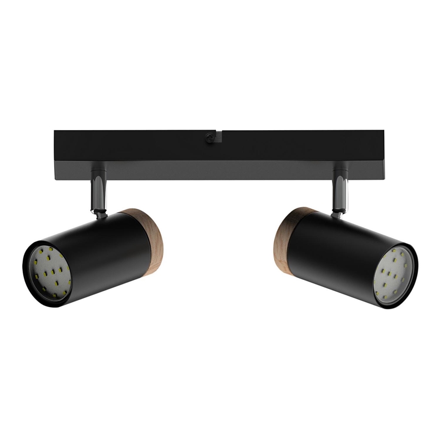 Foco LAGOS 2xGU10/15W/230V preto/castanho