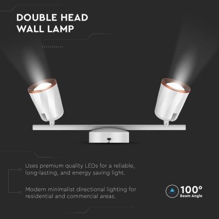 Foco LED 2xLED/5W/230V 3000K branco