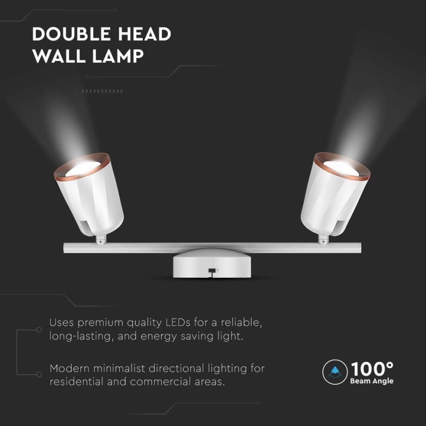 Foco LED 2xLED/5W/230V 3000K branco