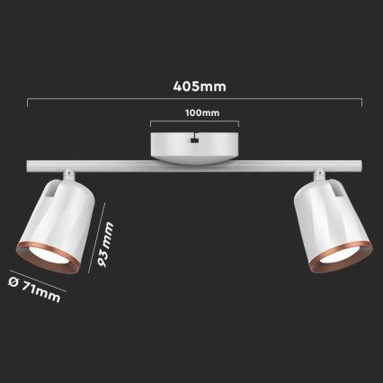 Foco LED 2xLED/5W/230V 3000K branco
