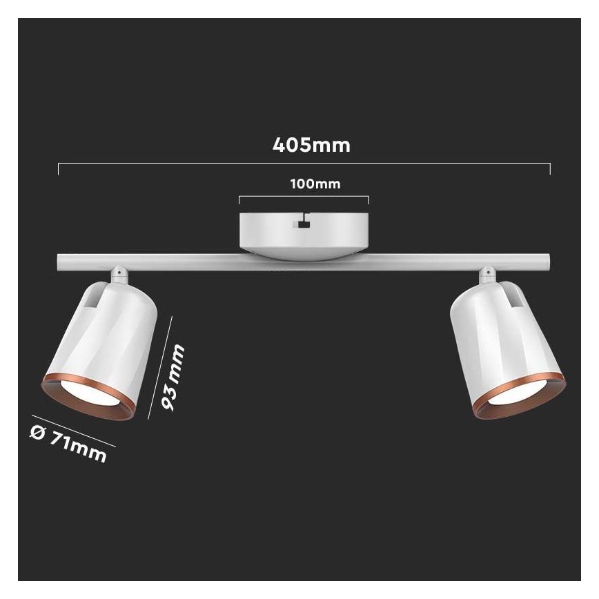 Foco LED 2xLED/5W/230V 3000K branco