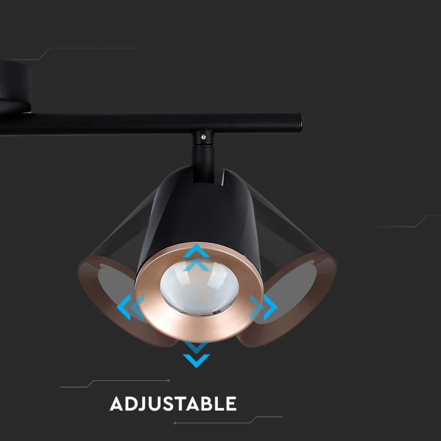 Foco LED 3xLED/5W/230V 4000K preto