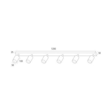 Foco LED ANGIE 6xGU10/6W/230V preto