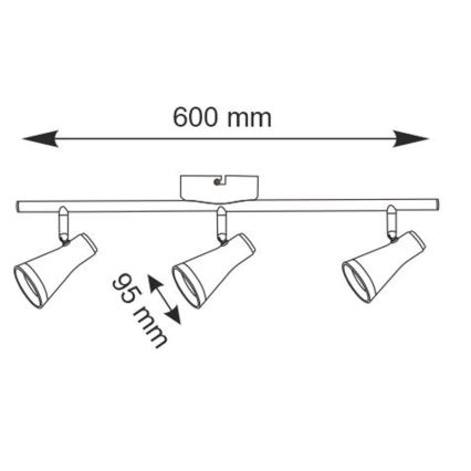 Foco LED BERG 3xLED/4,2W/230V preto