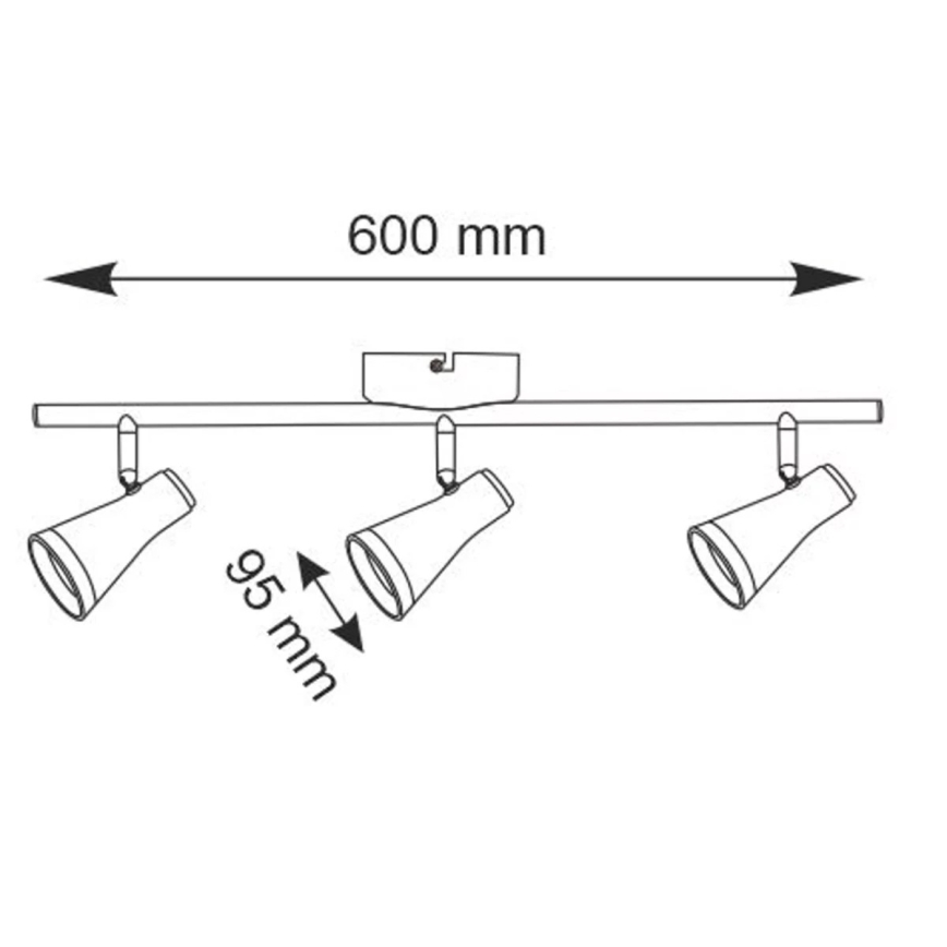 Foco LED BERG 3xLED/4,2W/230V preto