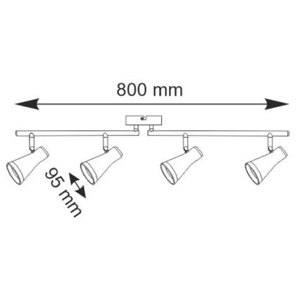 Foco LED BERG 4xLED/4,2W/230V preto