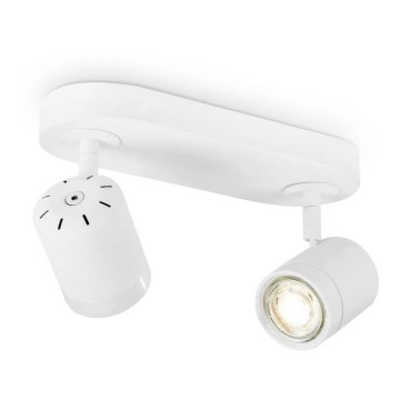 Foco LED com regulação de fluxo luminoso MANU 2xGU10/5,8W/230V branco