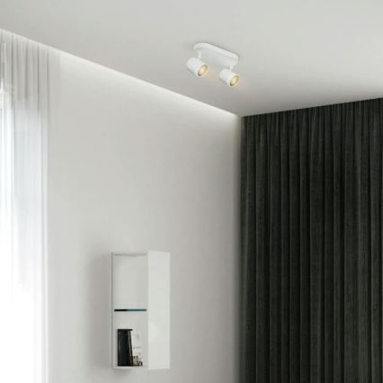 Foco LED com regulação de fluxo luminoso MANU 2xGU10/5,8W/230V branco