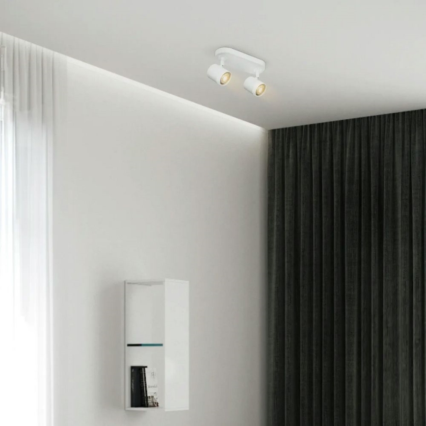 Foco LED com regulação de fluxo luminoso MANU 2xGU10/5,8W/230V branco