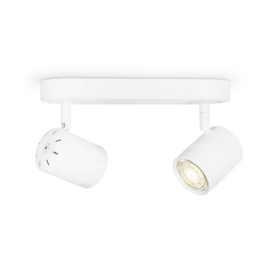 Foco LED com regulação de fluxo luminoso MANU 2xGU10/5,8W/230V branco