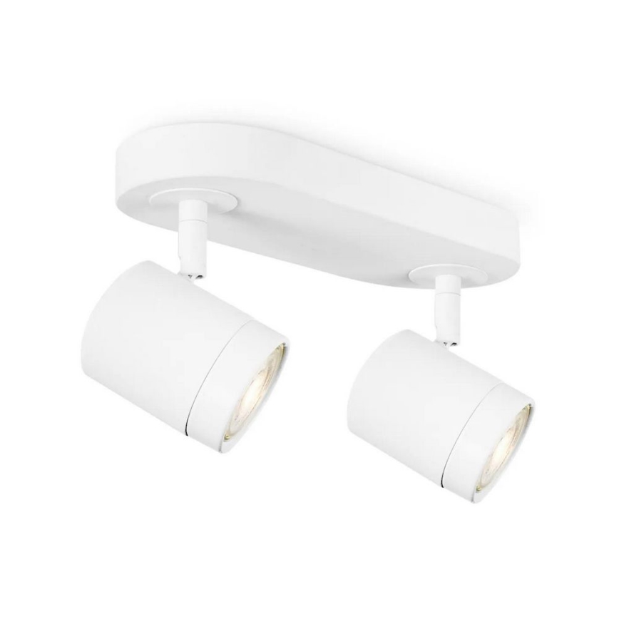 Foco LED com regulação de fluxo luminoso MANU 2xGU10/5,8W/230V branco