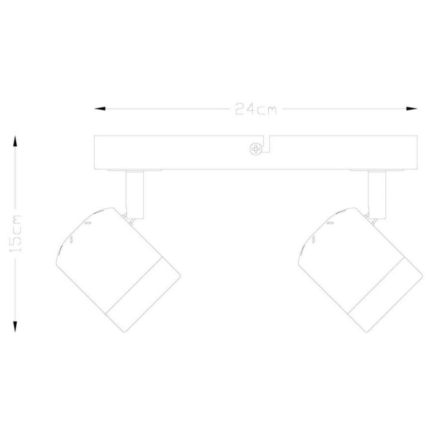 Foco LED com regulação de fluxo luminoso MANU 2xGU10/5,8W/230V branco
