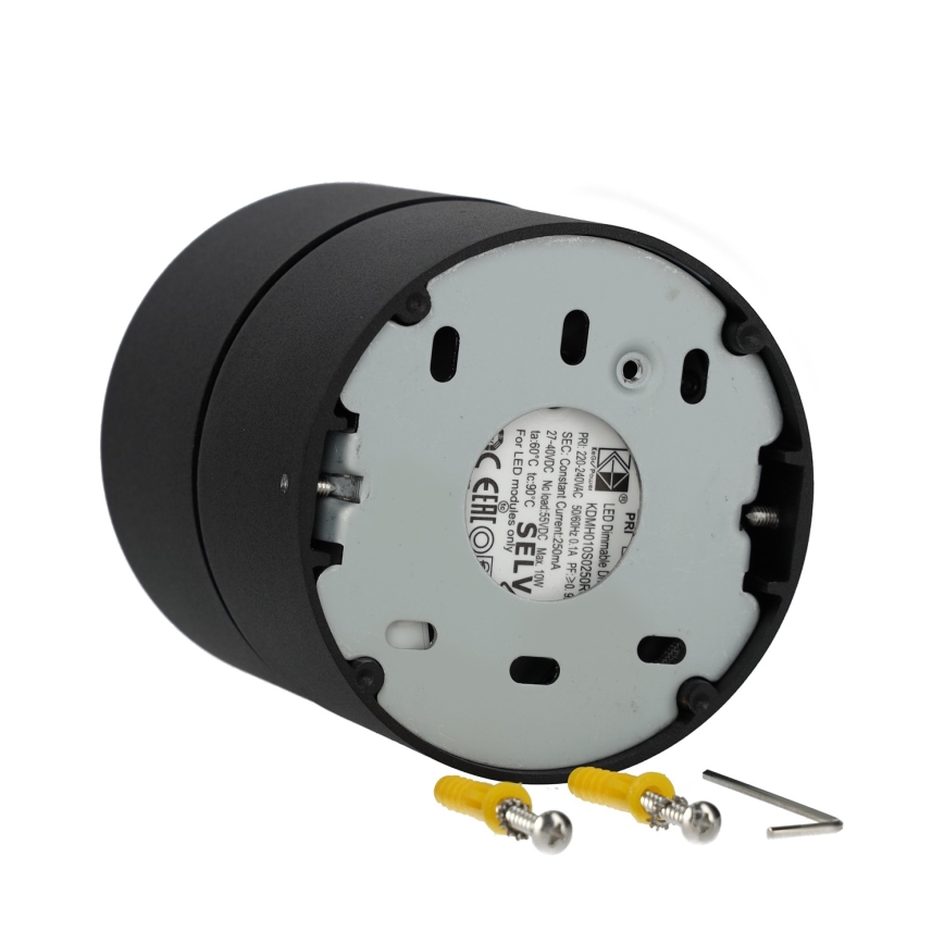 Foco LED com regulação LAHTI LED/13,5W/230V 3000K CRI 90 preto