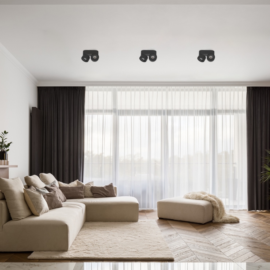 Foco LED com regulação LAHTI MINI 2xLED/9W/230V 3000K CRI 90 preto