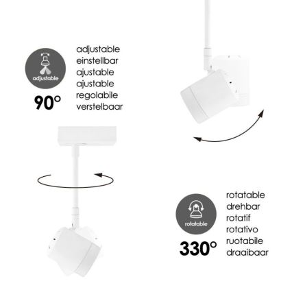 Foco LED com regulação MANU 1xGU10/5,8W/230V branco