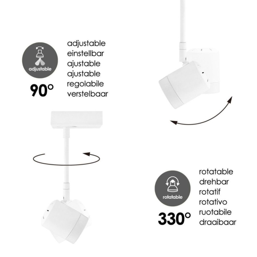 Foco LED com regulação MANU 1xGU10/5,8W/230V branco