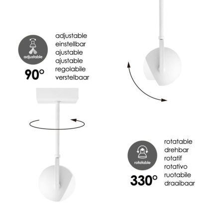 Foco LED com regulação NOP 1xGU10/5,8W/230V branco