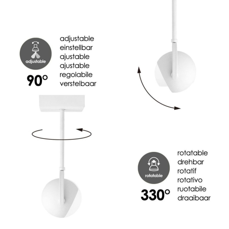 Foco LED com regulação NOP 1xGU10/5,8W/230V branco