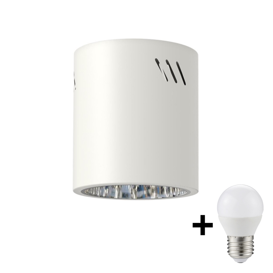 Foco LED GEORGE 1xE27/6W/230V diâmetro 11 cm branco