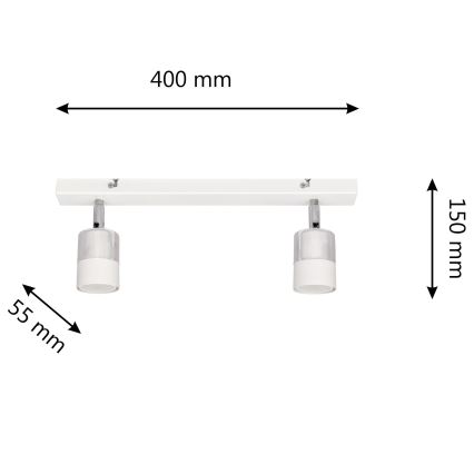 Foco LED TUBSSON 2xGU10/4,8W/230V branco/cromado brilhante