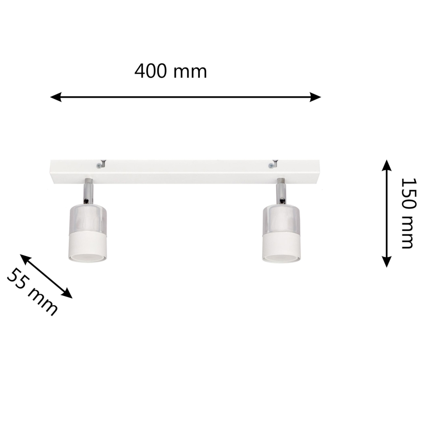 Foco LED TUBSSON 2xGU10/4,8W/230V branco/cromado brilhante