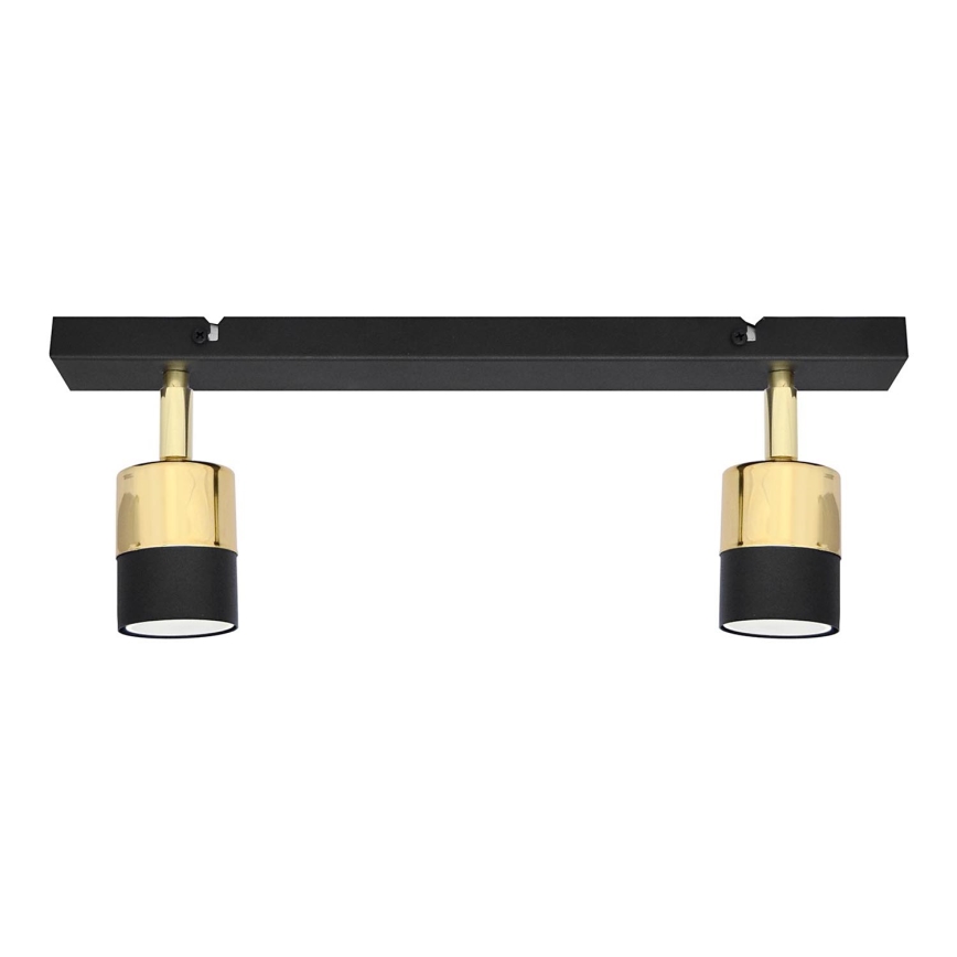 Foco LED TUBSSON 2xGU10/4,8W/230V preto/dourada