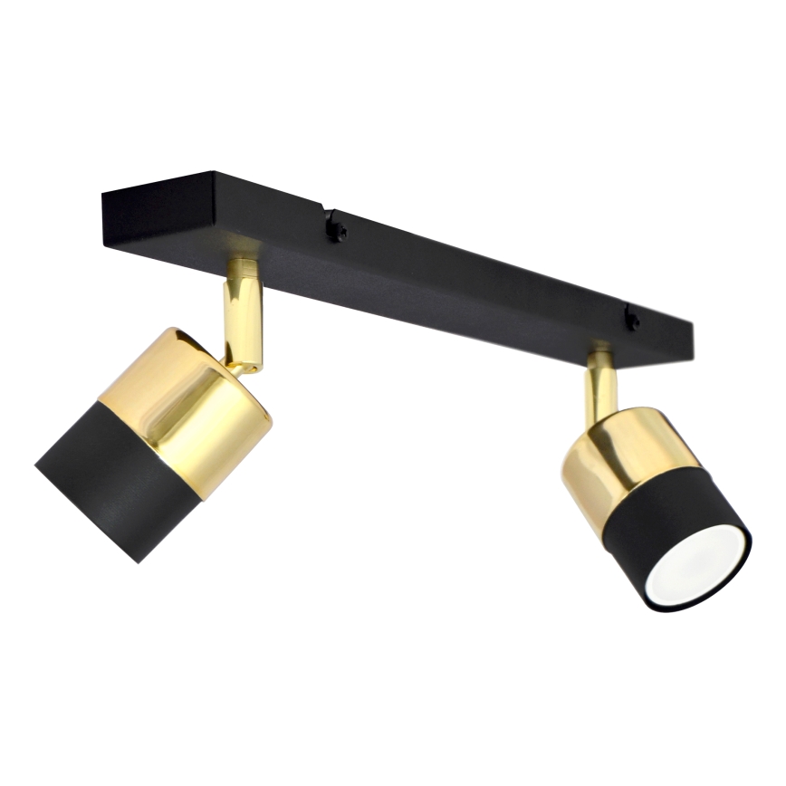 Foco LED TUBSSON 2xGU10/4,8W/230V preto/dourada