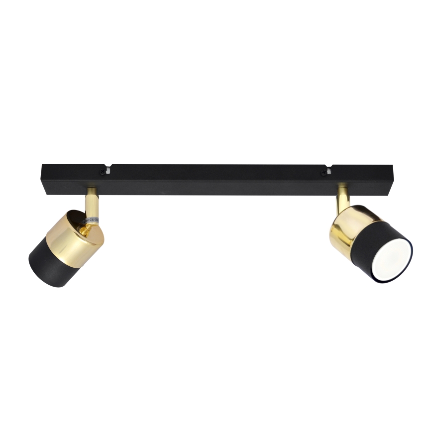 Foco LED TUBSSON 2xGU10/4,8W/230V preto/dourada