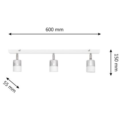 Foco LED TUBSSON 3xGU10/4,8W/230V branco/cromado brilhante