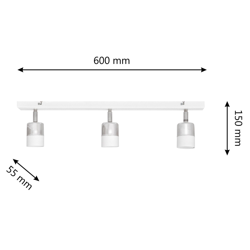 Foco LED TUBSSON 3xGU10/4,8W/230V branco/cromado brilhante