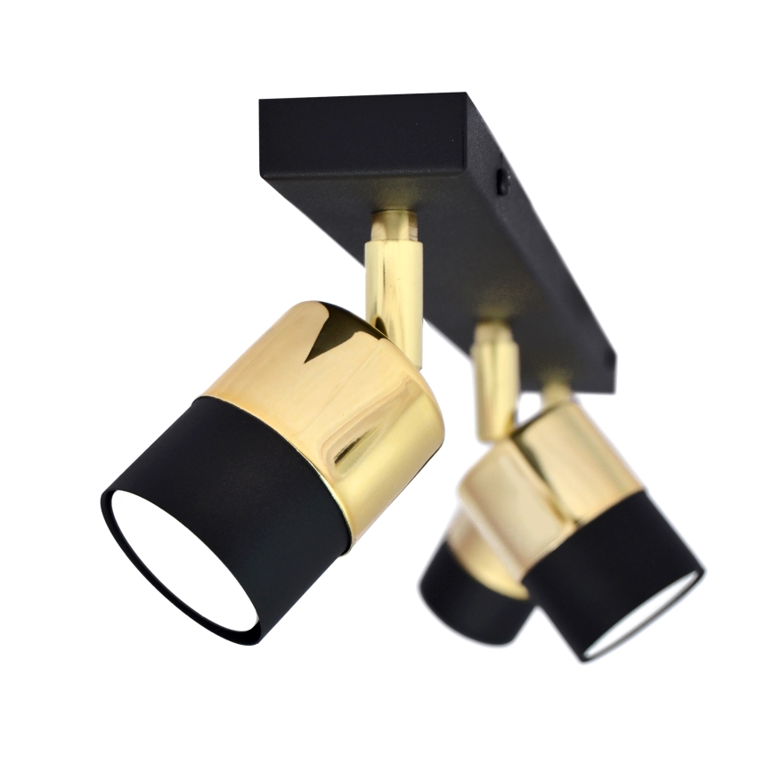 Foco LED TUBSSON 3xGU10/4,8W/230V preto/dourada