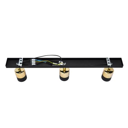 Foco LED TUBSSON 3xGU10/4,8W/230V preto/dourada