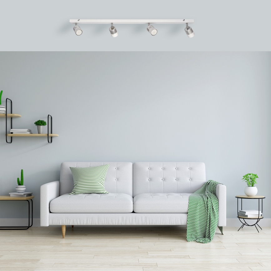 Foco LED TUBSSON 4xGU10/4,8W/230V branco/cromado brilhante