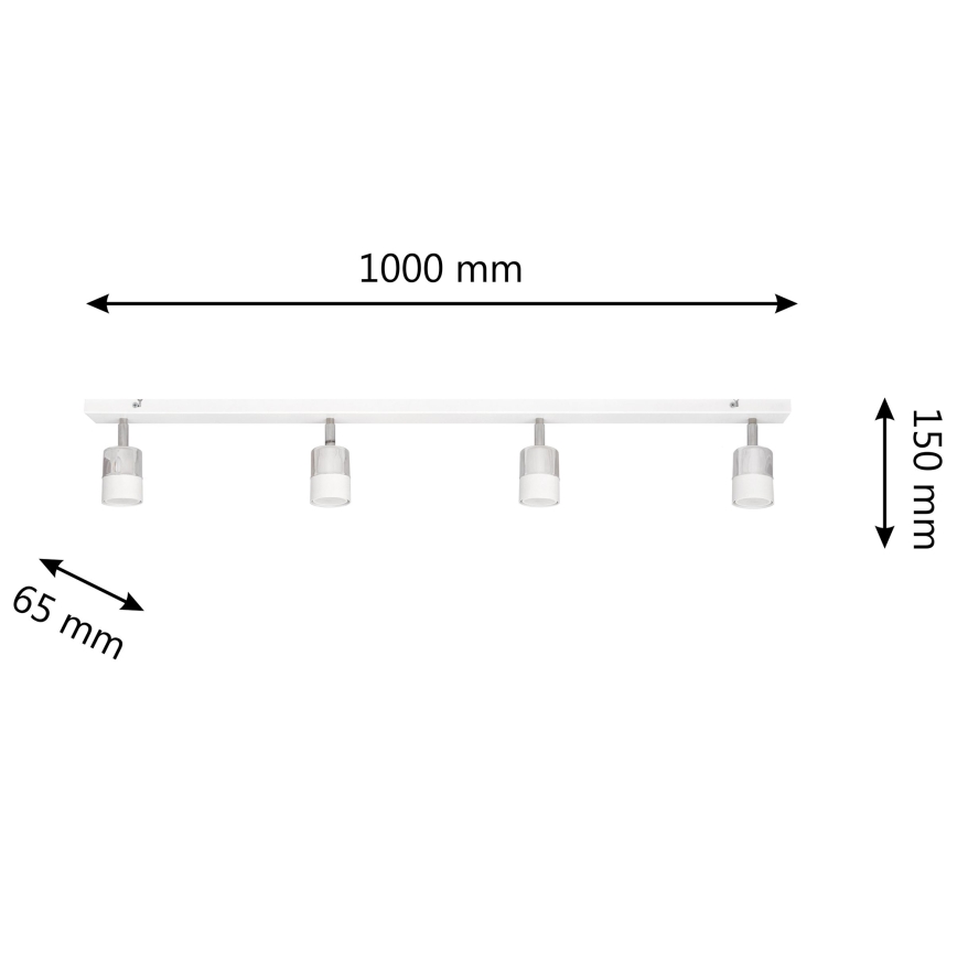 Foco LED TUBSSON 4xGU10/4,8W/230V branco/cromado brilhante