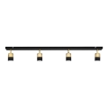 Foco LED TUBSSON 4xGU10/4,8W/230V preto/dourada
