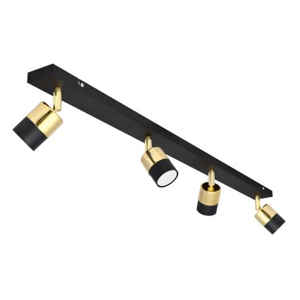 Foco LED TUBSSON 4xGU10/4,8W/230V preto/dourada