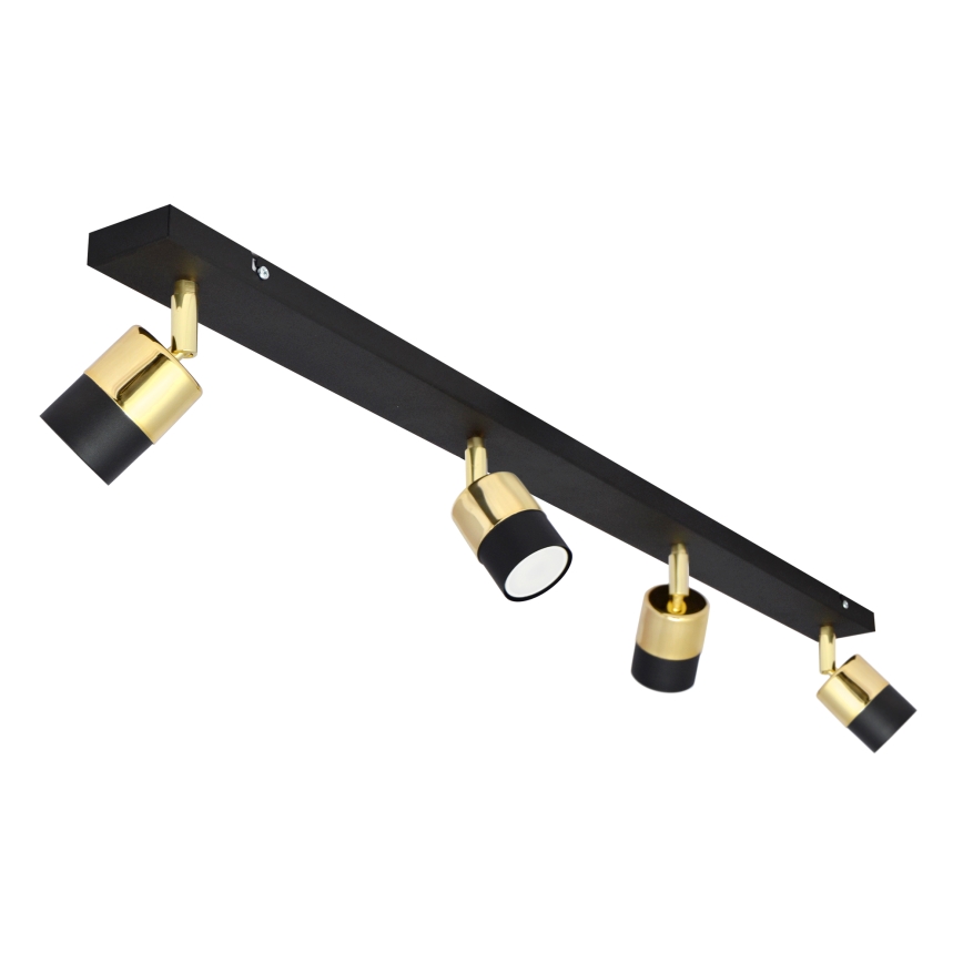 Foco LED TUBSSON 4xGU10/4,8W/230V preto/dourada