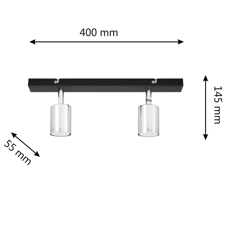 Foco LED TUNE 2xGU10/4,8W/230V cromado mate/preto